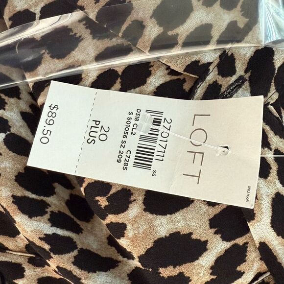 The Loft Animal Print Button Down Dress NWT - Women’s US 20 Plus - Picture 7 of 7